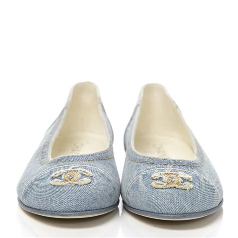 chanel blue denim ballet flats|real real chanel flats.